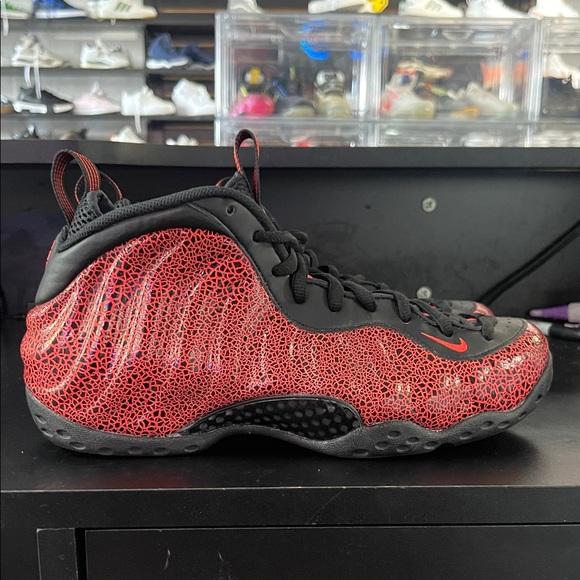 Red and Black Foamposite Sneakers - Picture 1 of 6